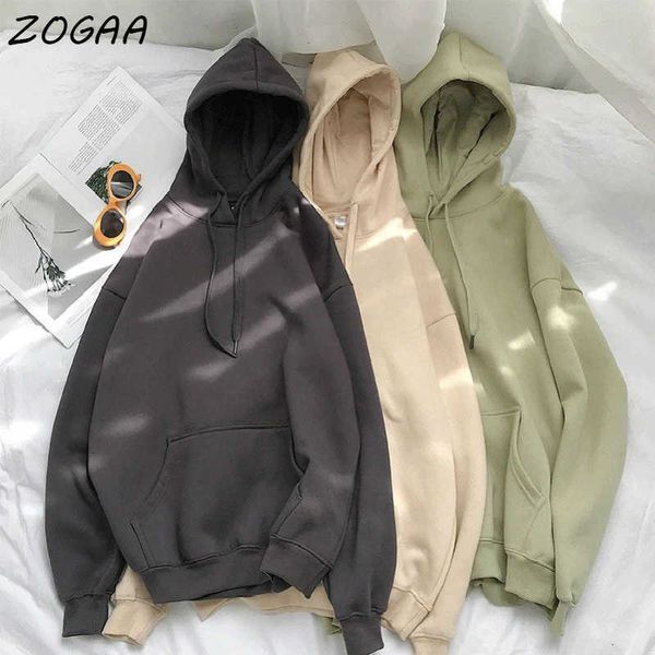

men's hoodies sweatshirts zogaa comfy pure autumn fleece oversized hooded sweatshirt hip hop hoodie for classic hoody pullover g221008, Black