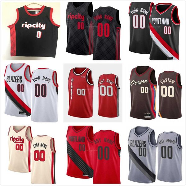 

jersey custom printed damian 0 lillard cj 3 mccollum 23 robert covington 1 anfernee simons 40 cody zeller 16 cj elleby jusuf 27 nurkic', Black;red