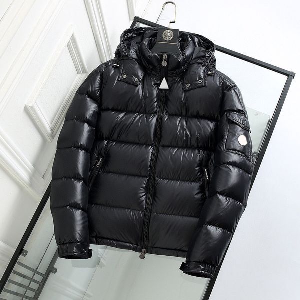 

men's parkas winter down jacket with hooded man coat thick homme cotton pockets warm waterproof jackets man's #100903, Black