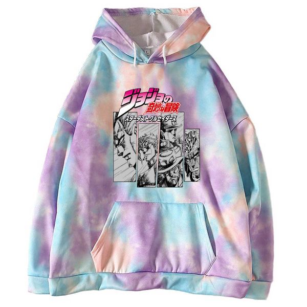

men's hoodies sweatshirts 3d women/men anime jojo bizarre adventure long sleeve hooded sweatshirt cotton men g221008, Black