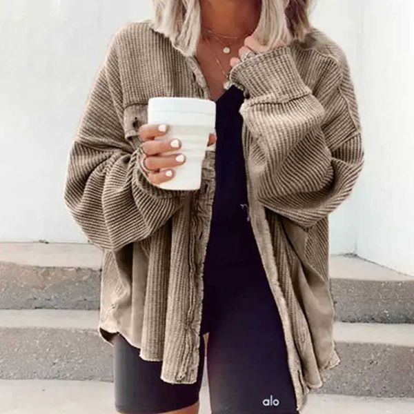 

women's jackets 2022 autumn women's jacket fashion casual lapel pocket patchwork irregular shirt jacket women streetwear bf haraju, Black;brown