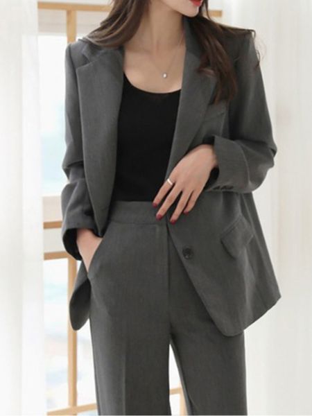 

women's suits blazers autumn elegant women blazer pantsuit office ladies slim vintage interview trousers suit femme fashion outerwear b, White;black