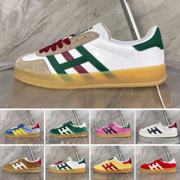 

designer casual shoes mens women gazelle sneakers velvet patchwork retro trainers co-branded ladies sneaker chaussures embroidered letters c, Black