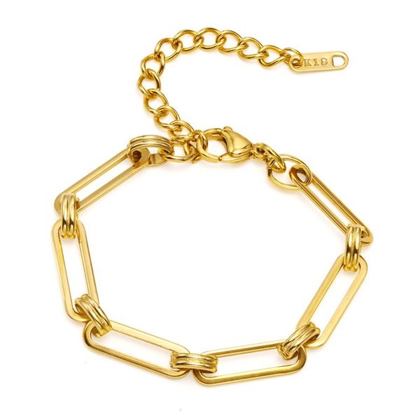 

fashion gold color stainless steel rectangle bracelet for men punk vintage chain bracelet jewelry gifts, Golden;silver