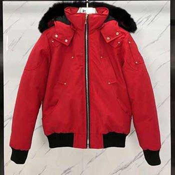 

men's down parkas designer mens winter moose jackets women big fur collars windbreaker hoodie coats black white goose puffer outerwear