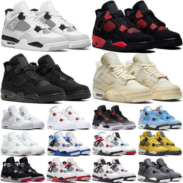 

basketball shoes trainer sneakers retro military black jumpman 4 4s men women