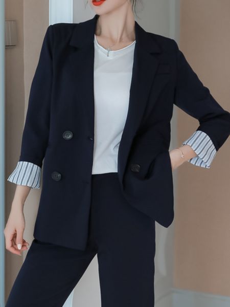 

women's suits blazers women's spring summer trousers suit office ladies elegant casual blazer pantsuit two pieces set female fashi, White;black