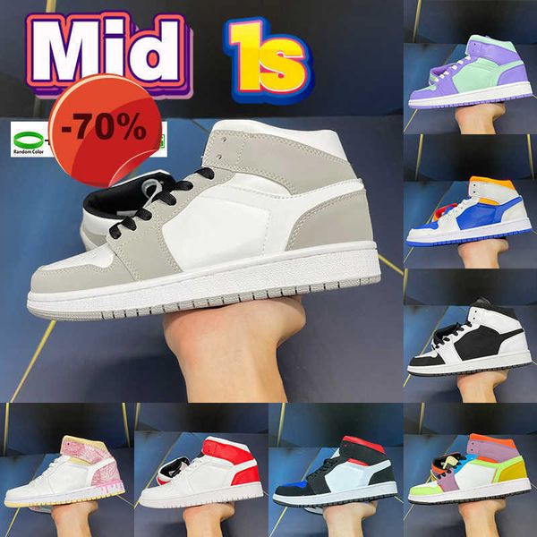 

basketball shoes 1 1s mid light smoke grey milan purple aqua paint drip multi-color mens womens chicago toe signal blue