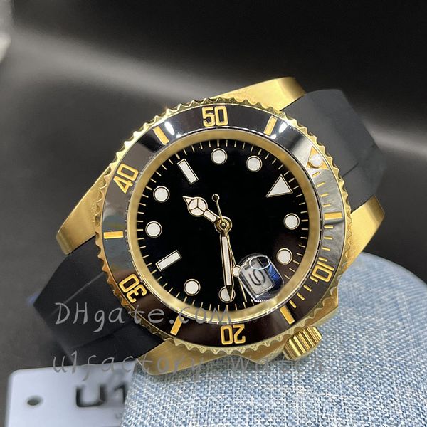 

men's mechanical watch designer 40mm rubber strap u1 ceramic watches folding buckle waterproof sapphire watch montre de luxe, Slivery;brown