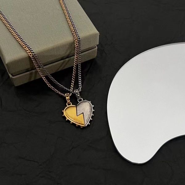 

heart shaped pendant necklace can be worn separately british bad boy designs male and female love gifts, Silver