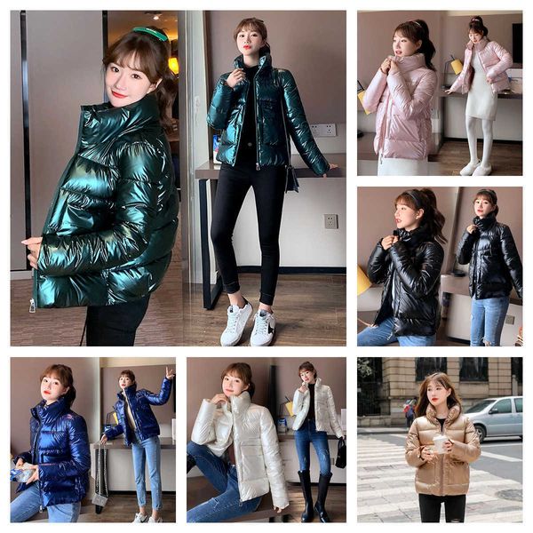

vielleicht women winter jacket parkas 2021 new fashion youth slim stand collar casual street warm autumn rcoat female, Black