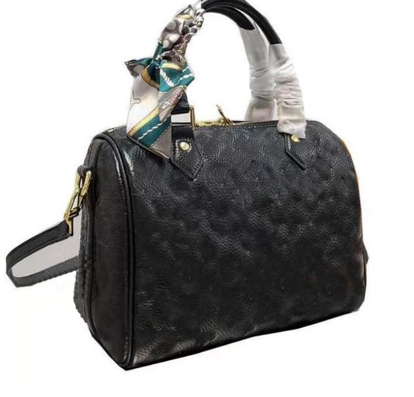 

2023 shoulder bag speedy 25 handbag trave totes crossbody bags grain real leather embossed letter adjustable strap lady tote women