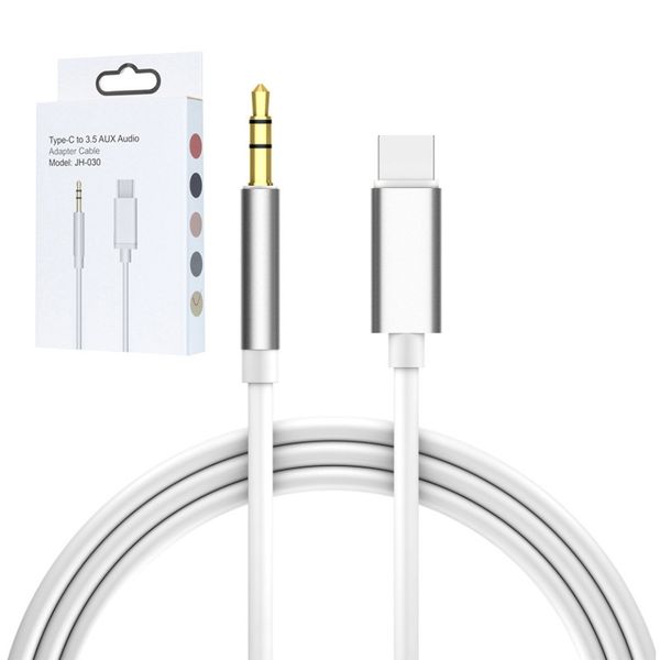 

type-c usb cables male to 3.5mm jack earphone car stereo aux audio cable cord adapter for moblie phone with retial box
