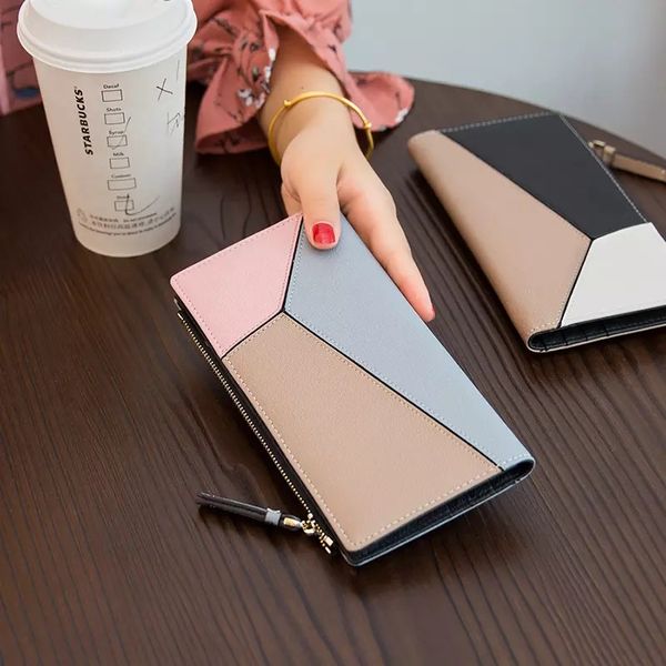 

designer wallet m60136 leather wallet women zipper long card holders coin purses woman shows exotic clutch wallet 021, Red;black