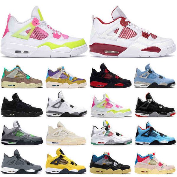 

4s red thunder basketball shoes jumpman 4 university blue white oreo sail black cat green metallic bred mens trainers sport