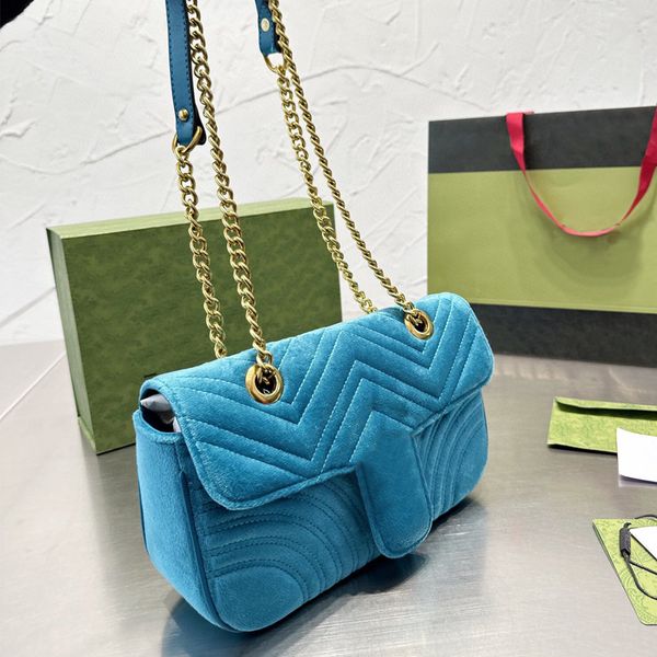

5aquality designer marmont velvet bags gold chain flap handbags women famous brands shoulder bag v-shaped quilted handbag purses fashion cro