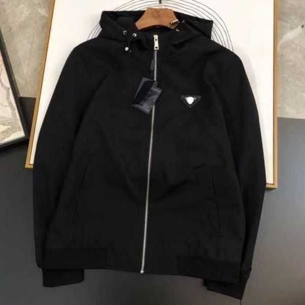 

prad pra men's jacket designer coat simple fashionable slim windproof hooded sportswear multi-functional top, Black;brown