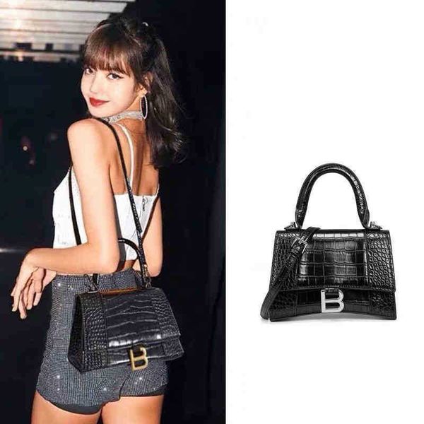 

designer bag balenciga handbag hong kong df crocodile hourglass 2022 leather b-shaped one shoulder messenger fashion women crossbody