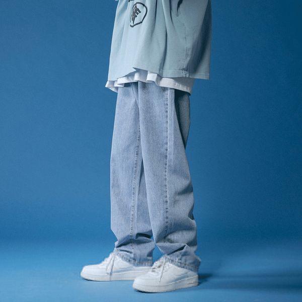 

men's jeans mens jeans large denim jeans for teens trousers for men jean baggy pants men's fashion man male trendyol streetwear ko, Blue