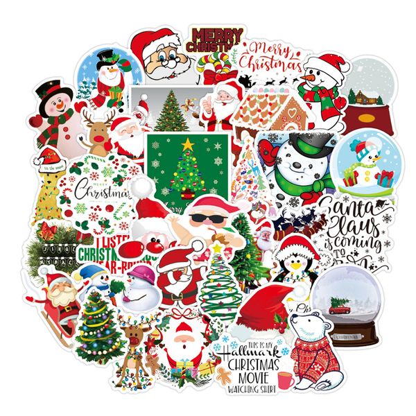 

christmas stickers 100pcs vinyl waterproof holiday party sticker for computer luggage stationery greeting cards