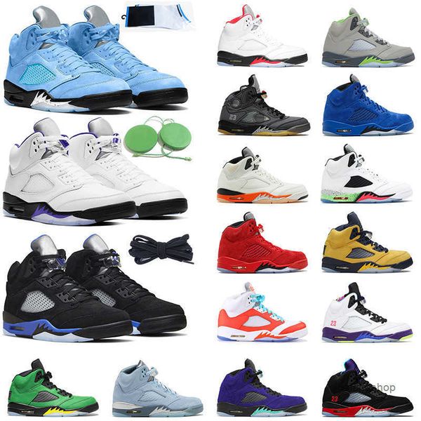 

5s laney 5 retro men basketball shoes oreo alternate grape unc raging bull jumpman 5 pro stars mens sport trainer sneakers og designer shoes, Black