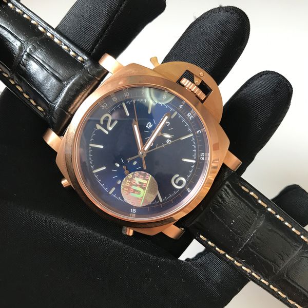 

rose gold watch mens luxury watchs quality mechanical self-winding sweeping watches luminous wristwatches all sub dials works, Slivery;brown