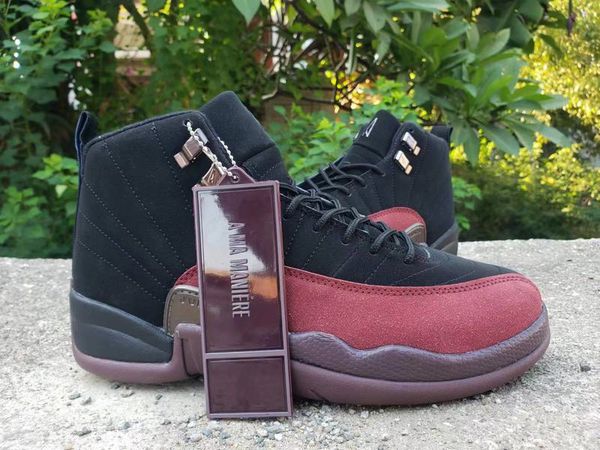 

with box 12 a ma maniere basketball shoes men 12s black burgundy crush sneaker