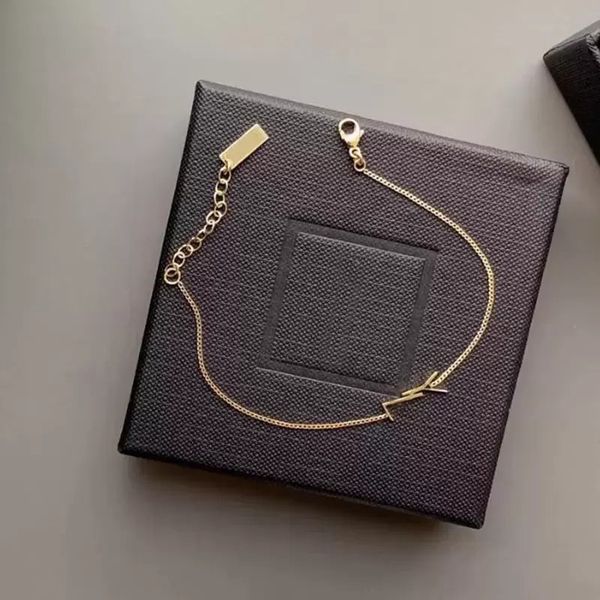

2022 designer link bracelets love bracelet jewelry luxury letter pendant y bracelets for women gold charm earring wedding chain party gift, Black