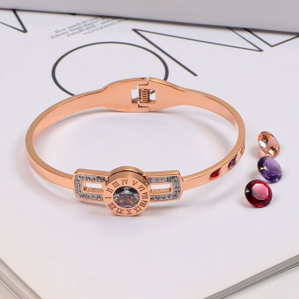 

classic coloured diamond love screw bracelet designer bracelets luxury jewelry women bangle titanium steel alloy gold-plated never fade not, Black