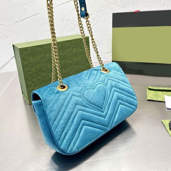 

velvet chain shoulder bag flap messenger purse marmont handbag lady fashion clutch gold letter metal clasp internal zipper pocket cross body