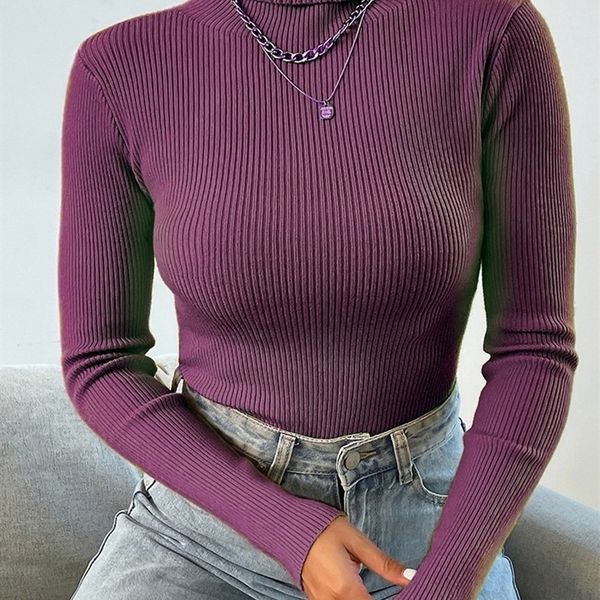 

womens sweaters autumn winter women long sleeve knit turtleneck pulls sweater casual rib jumper female home pullover y2k clothes 221008, White;black