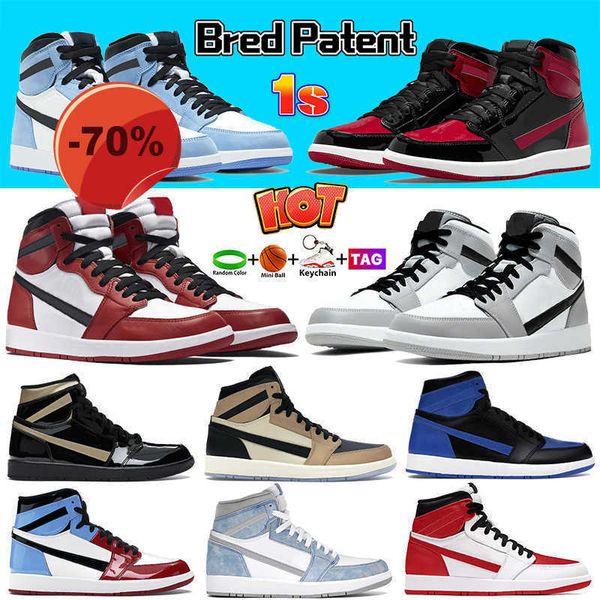

1 1s royal patent bred high men basketball shoes university blue unc bordeaux dark mocha mid light smoke grey 2.0 mens women designer