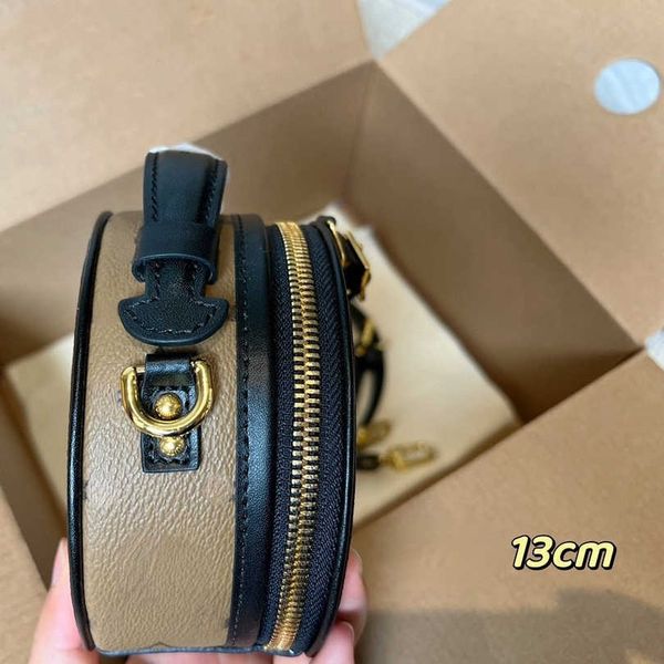 

shoulder bags 2022 new portable mini round cake one shoulder cross body women's small bag old flower caramel color color contrast