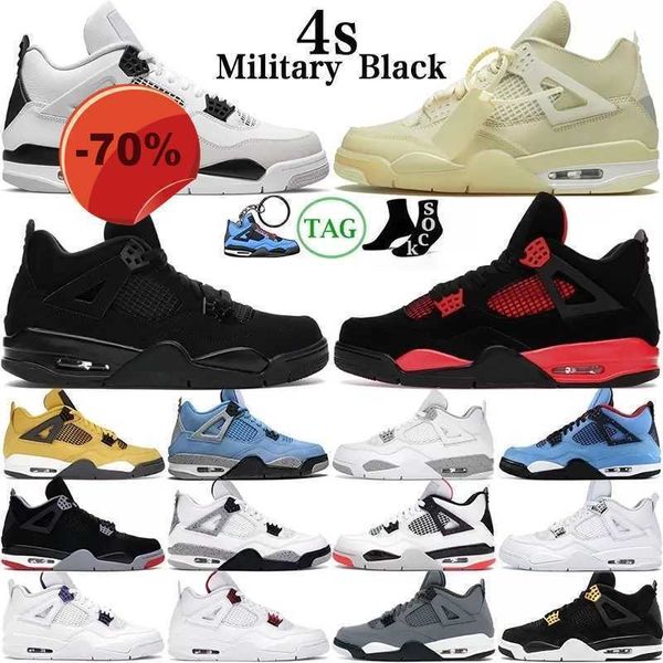

2022 new canyon purple black cat 4s jumpman 4 mens basketball shoes university blue sail white oreo bred fire red thunder pure money sports