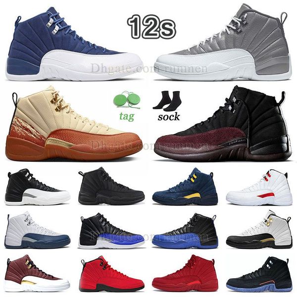 

new embroider 12s gery stealth basketball shoes deisgner jumpman 12 playoffs stealth dark grey gs floral eastside golf game royal black taxi