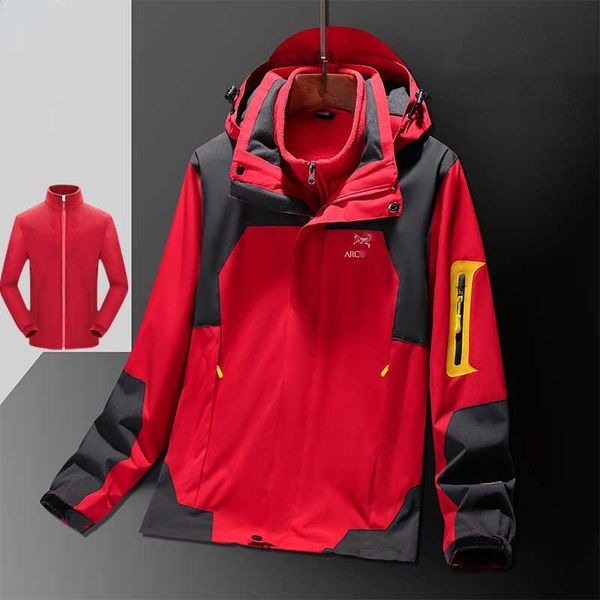 

arc jacket designer sportswear men's outdoor removable three in one thick waterproof breathable casual coat autumn winter women's, Black;brown
