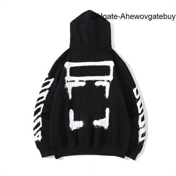 

men's hoodies sweatshirts mens classic luxury designer offs fashion brand back print x loose hip hoodie autumn winter men womenmpdthtpc, Black