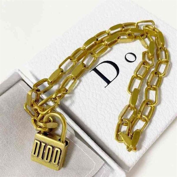 

new designer 2021 ms to restore ancient ways brass locks necklace240t, Silver