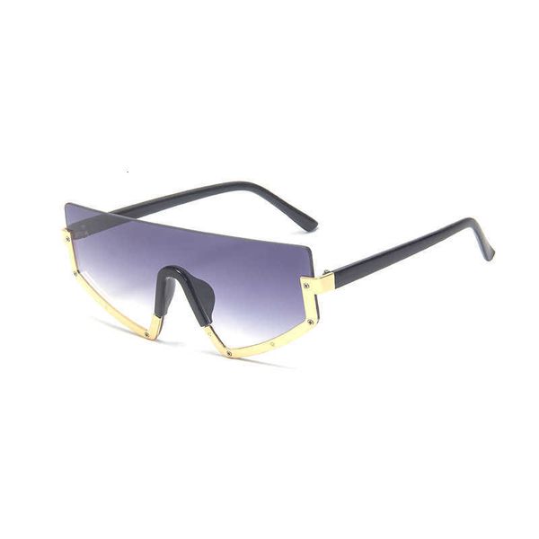 

modification sun eyeglasses glasses new yellow women trendy sunglasses fashion grey one goggles piece lens red gold rim mirror half-frame a9, White;black