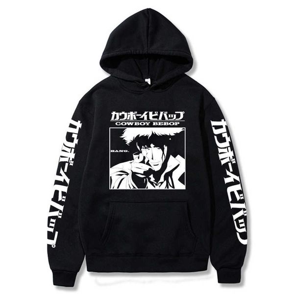 

men's hoodies sweatshirts anime gift cowboy bebop hoodie cozy sweatsuit sudadera felpa moletom g221008, Black