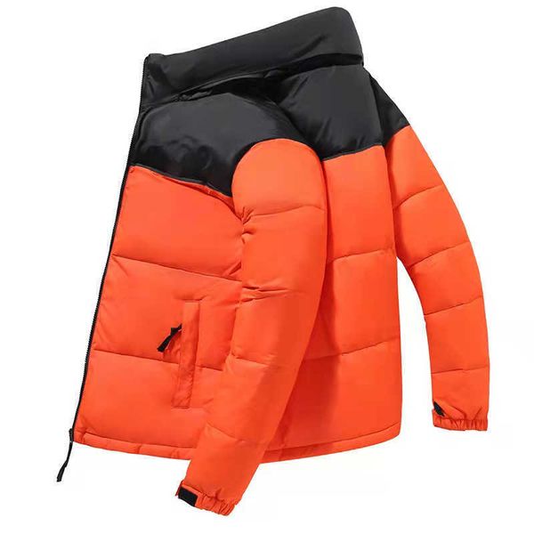 

mens down jackets parkas classic outerwear orange casual women coat outdoor feather keep warm winter jacket for man, Black