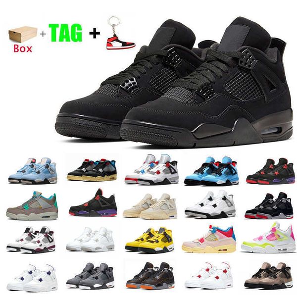 

basketball shoes 4 white oreo 4s jumpman taupe haze black cat university blue pure money bred guava ice metallic purple fire red men sports