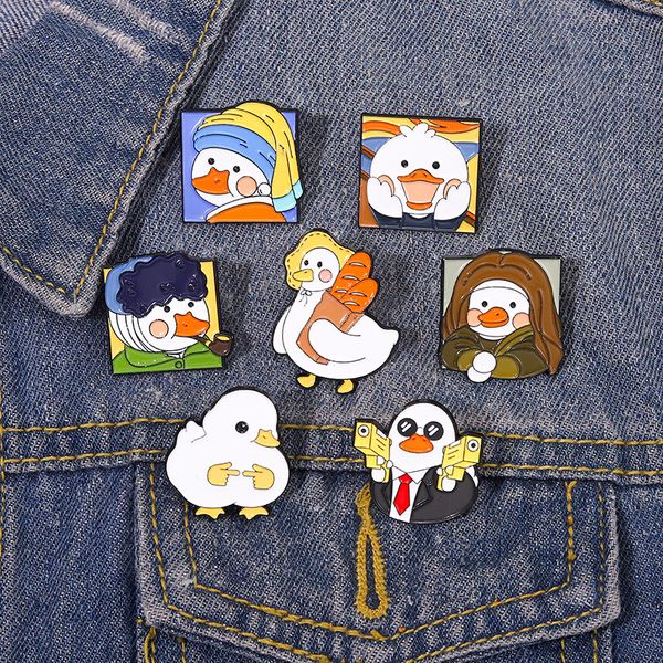 

duck girl brooch cute anime movies games hard enamel pins collect cartoon brooch backpack hat bag collar lapel badges, Blue