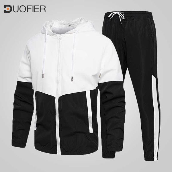 

men's tracksuits sets two piece set tracksuit casual zipper jacket pants harajuku sport suit spring and autumn hoodies sportswear g2210, Gray