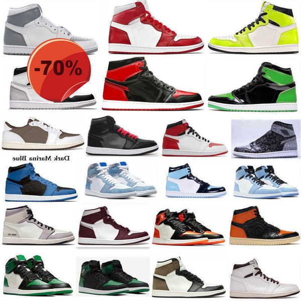 

1 stealth visionaire stage haze mens basketball shoes 1s high mid low trainers patent green bred banned royal hyper toe university blue