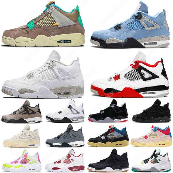 

basketball shoes mens trainers desert moss university blue haze bred sail court purple 7-13 4s for men women 4 # taupe, Black