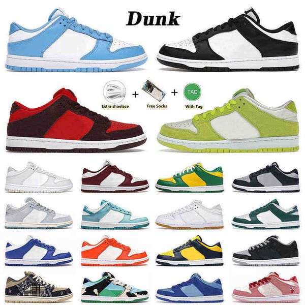 

2022 designer sb low mens women running sports shoes sb black white green unc cherry blue paisley syracuse off men trainers