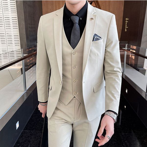 

men's suits blazers blazers jacket pants 2 pcs set fashion men's casual boutique business wedding and groom suits coat trousers 22, White;black