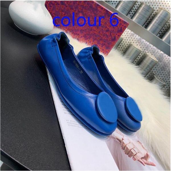 

designer dress ballet shoes spring autumn 100% sheepskin metal buckle fashion women flat egg roll boat shoe lady leather lazy dance loafers, Black