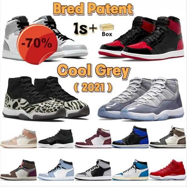 

basketball shoes 1s sneakers sports trainers light smoke grey university blue bubble gum high cool grey with box bred patent dark mocha 1